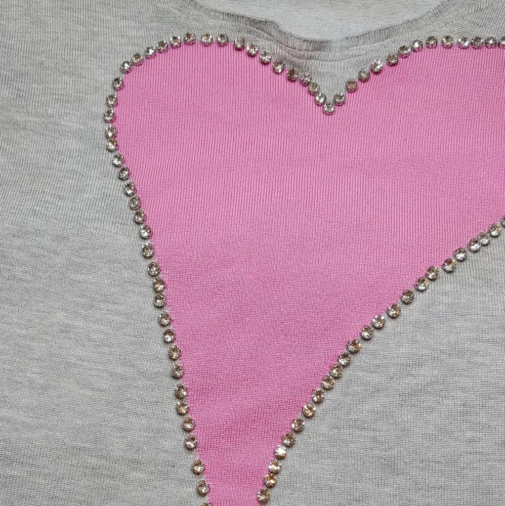 Magaschoni Pink Heart Surrounded by Substantial Size Rhinestones Medium - Picture 4 of 13